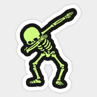 Dabbing Skeleton Shirt Dab Hip Hop Skull Dabbin Glow Effect Sticker